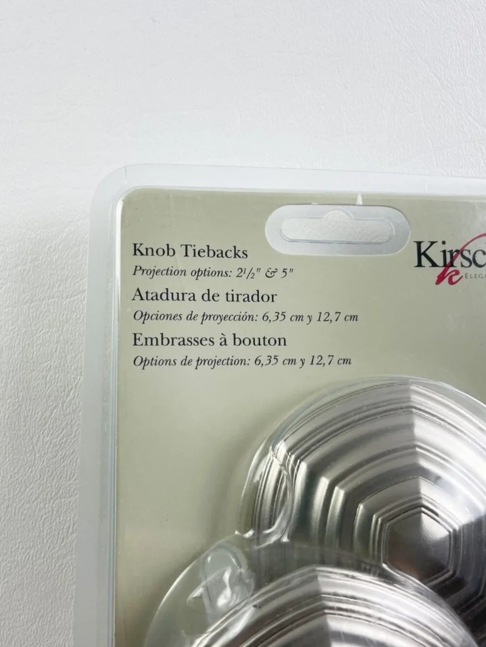Kirsch Knob Tiebacks Satin Nickel 2 Pairs K36
